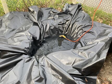 ... then plastic and fill with water